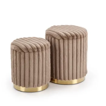 Set 2 tabureti Fido cappuccino/auriu imagine