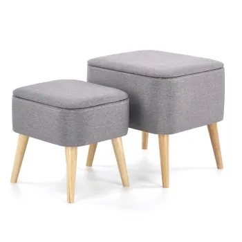 Set 2 tabureti Pala gri imagine