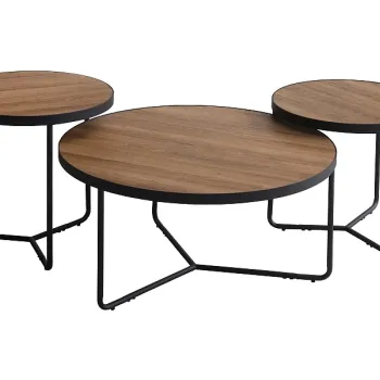 Set 3 mese de cafea Demeter II nuc/negru imagine