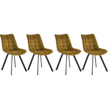 Set 4 scaune K332 velvet mustariu imagine