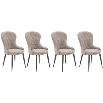 Set 4 scaune K366 velvet bej imagine