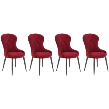 Set 4 scaune K366 velvet bordo imagine