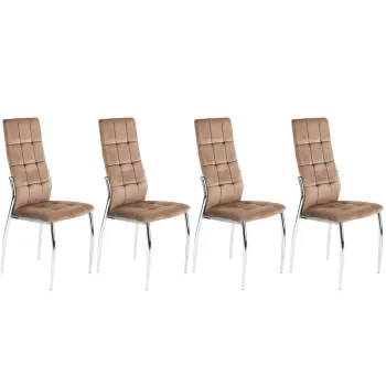 Set 4 scaune K416 velvet bej imagine