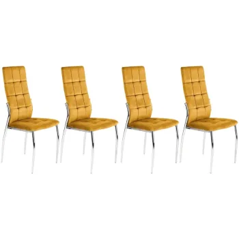 Set 4 scaune K416 velvet mustariu imagine