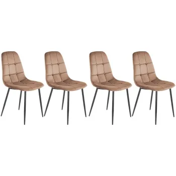Set 4 scaune K417 velvet bej imagine