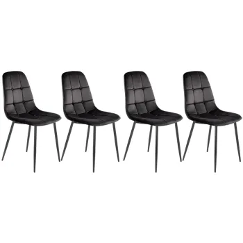 Set 4 scaune K417 velvet negru imagine
