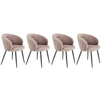 Set 4 scaune K430 velvet bej imagine