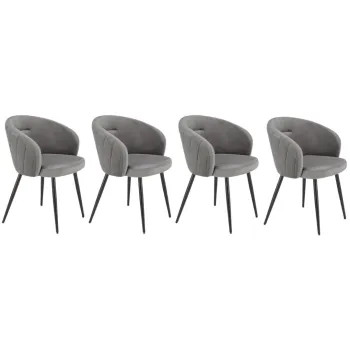 Set 4 scaune K430 velvet gri imagine