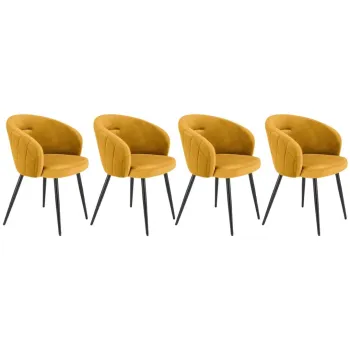 Set 4 scaune K430 velvet mustariu imagine