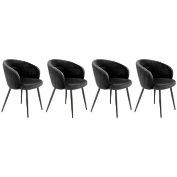 Set 4 scaune K430 velvet negru imagine