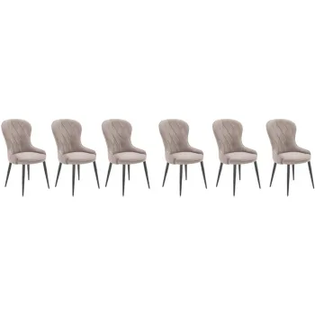 Set 6 scaune K366 velvet bej imagine