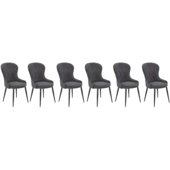 Set 6 scaune K366 velvet gri imagine
