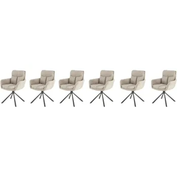 Set 6 scaune rotative K495 stofa bej imagine