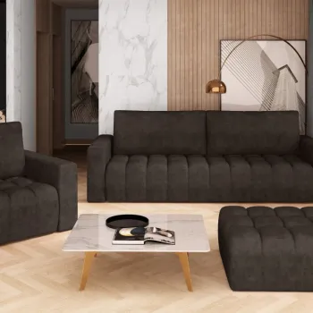 Set canapea extensibila Lazaro + fotoliu + taburet Dora 28 imagine