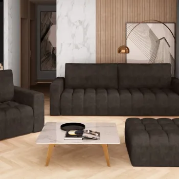 Set canapea extensibila Lazaro + fotoliu + taburet Dora 28 imagine