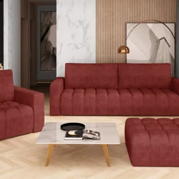 Set canapea extensibila Lazaro + fotoliu + taburet Dora 63 imagine