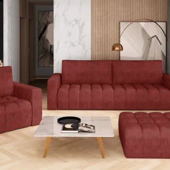 Set canapea extensibila Lazaro + fotoliu + taburet Dora 63 imagine