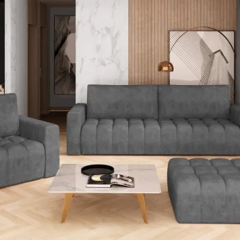 Set canapea extensibila Lazaro + fotoliu + taburet Dora 95 imagine