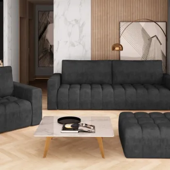 Set canapea extensibila Lazaro + fotoliu + taburet Dora 96 imagine