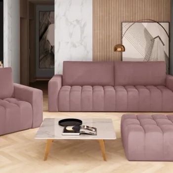 Set canapea extensibila Lazaro + fotoliu + taburet Matvelvet 63 imagine