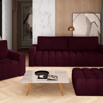 Set canapea extensibila Lazaro + fotoliu + taburet Matvelvet 68 imagine