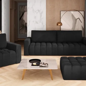 Set canapea extensibila Lazaro + fotoliu + taburet Matvelvet 99 imagine