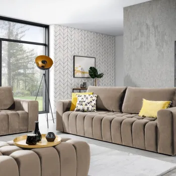 Set canapea extensibila Lazaro + fotoliu + taburet Monolith 09 imagine