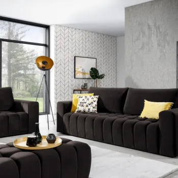 Set canapea extensibila Lazaro + fotoliu + taburet Monolith 29 imagine