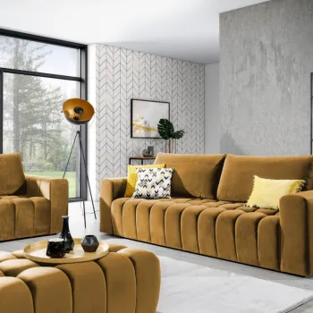 Set canapea extensibila Lazaro + fotoliu + taburet Monolith 48 imagine