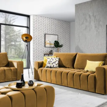 Set canapea extensibila Lazaro + fotoliu + taburet Monolith 48 imagine