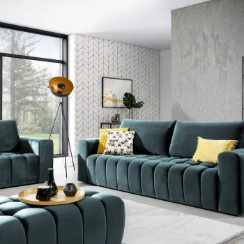 Set canapea extensibila Lazaro + fotoliu + taburet Monolith 76 imagine