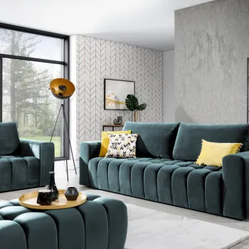 Set canapea extensibila Lazaro + fotoliu + taburet Monolith 76 imagine