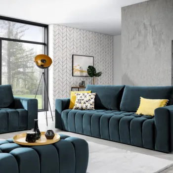 Set canapea extensibila Lazaro + fotoliu + taburet Monolith 77 imagine