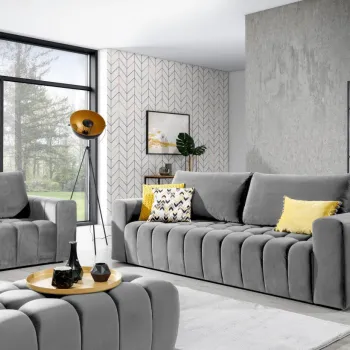 Set canapea extensibila Lazaro + fotoliu + taburet Monolith 84 imagine