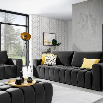 Set canapea extensibila Lazaro + fotoliu + taburet Monolith 97 imagine