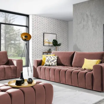 Set canapea extensibila Lazaro + fotoliu + taburet Nube 24 imagine