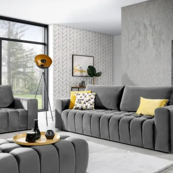 Set canapea extensibila Lazaro + fotoliu + taburet Nube 4 imagine