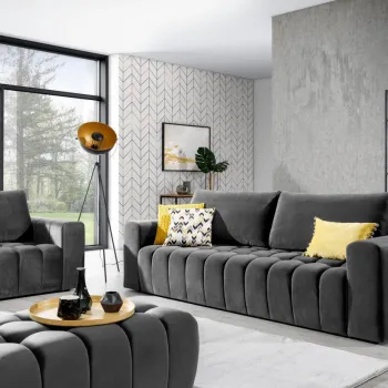 Set canapea extensibila Lazaro + fotoliu + taburet Nube 5 imagine