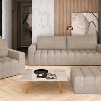 Set canapea extensibila Lazaro + fotoliu + taburet Paros 02 imagine