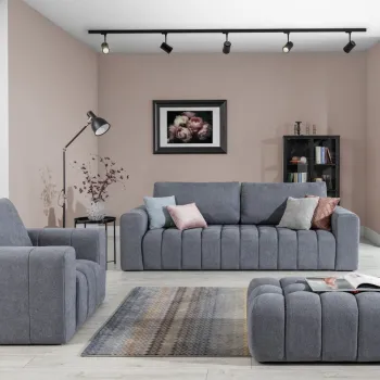 Set canapea extensibila Lazaro + fotoliu + taburet Primo 89 imagine