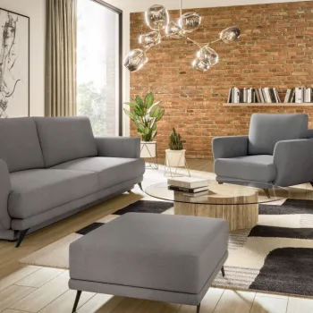 Set canapea extensibila Megis + fotoliu + taburet Flores 4 imagine