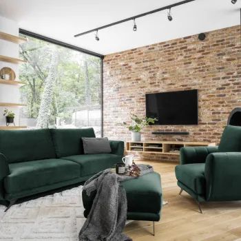 Set canapea extensibila Megis + fotoliu + taburet Loco 35 imagine