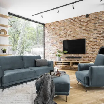 Set canapea extensibila Megis + fotoliu + taburet Loco 38 imagine