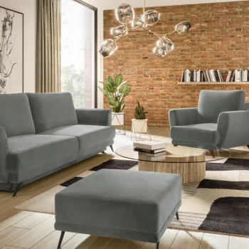 Set canapea extensibila Megis + fotoliu + taburet Loco 4 imagine