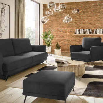 Set canapea extensibila Megis + fotoliu + taburet Lukso 10 imagine