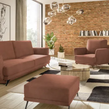 Set canapea extensibila Megis + fotoliu + taburet Lukso 24 imagine