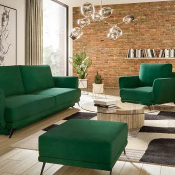 Set canapea extensibila Megis + fotoliu + taburet Lukso 35 imagine