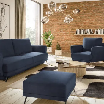 Set canapea extensibila Megis + fotoliu + taburet Lukso 40 imagine