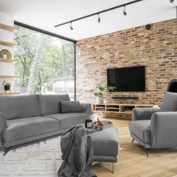 Set canapea extensibila Megis + fotoliu + taburet Nube 3 imagine