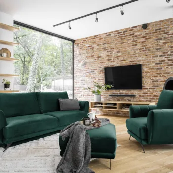 Set canapea extensibila Megis + fotoliu + taburet Nube 35 imagine